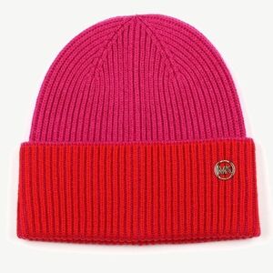 Michael Kors Women's colorblocked  Plaited Fisherman Rib Cuff Beanie Winter Hat